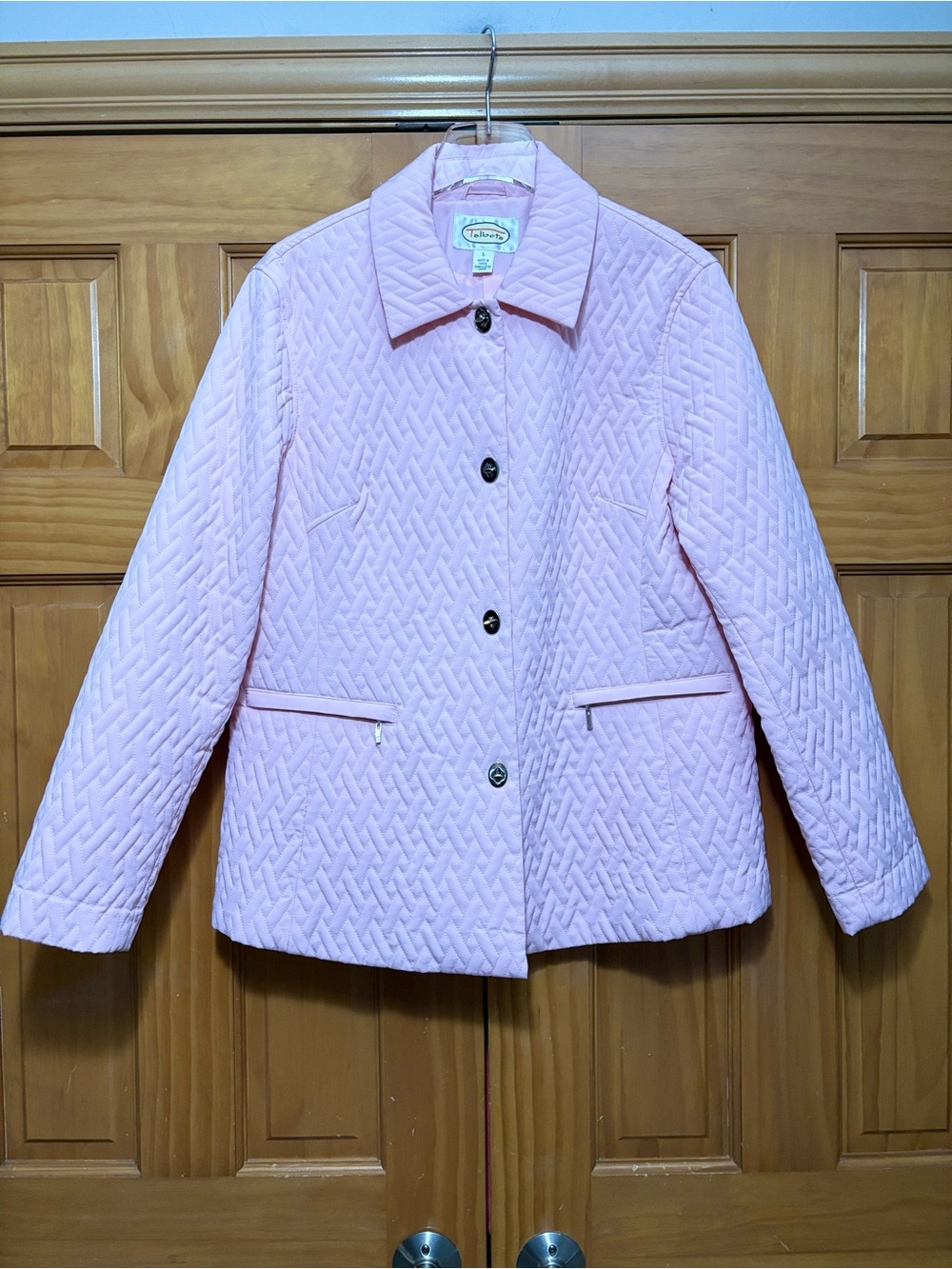 Talbots Quilted Light Pink Women's Jacket Size Large EUC